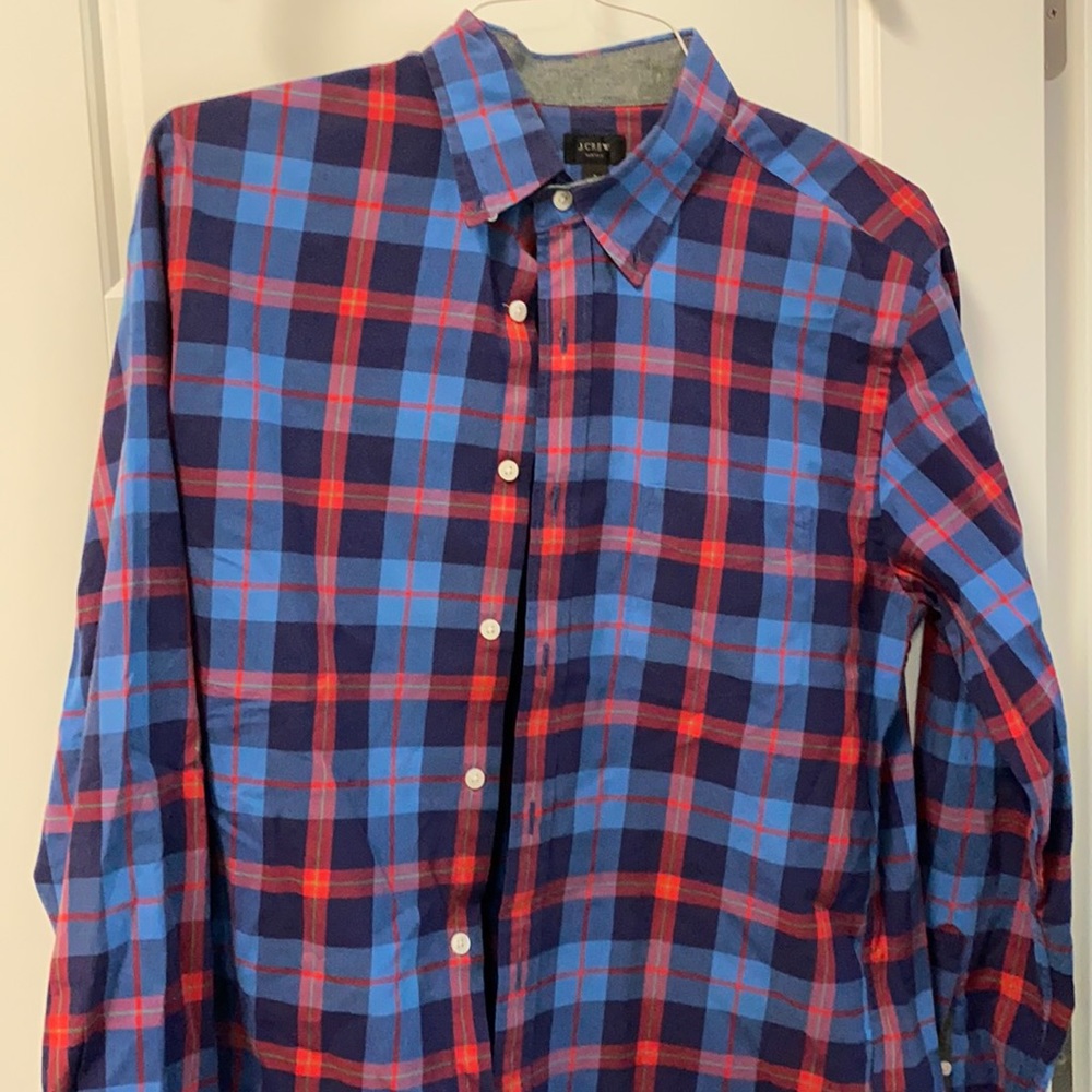 Jcrew men’s medium plaid button down